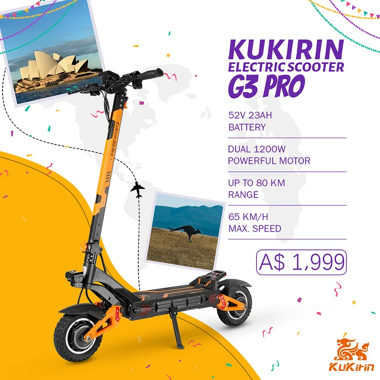 KUKIRIN G3 Pro Electric Scooter | Dual 1200W Powerful Motor